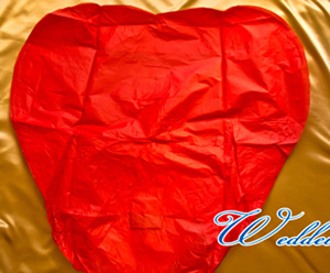 Небесный фонарик «Красное сердце» 3D